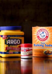 Corn starch, cream of tartar, and baking soda to make a baking powder substitute