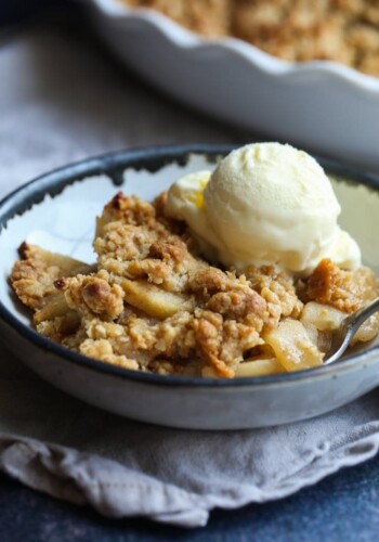 Image of Easy Old Fashioned Apple Crisp & Vanilla Ice Cream