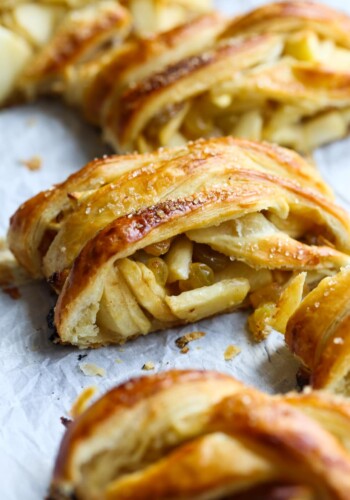 Sliced Apple Strudel with Golden Raisins