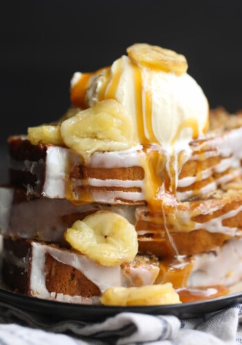 Image of Bananas Foster Banana Bread with Ice Cream