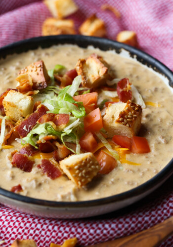 Cheeseburger Soup is a cheesy soup recipe with all the flavors of a cheeseburger!