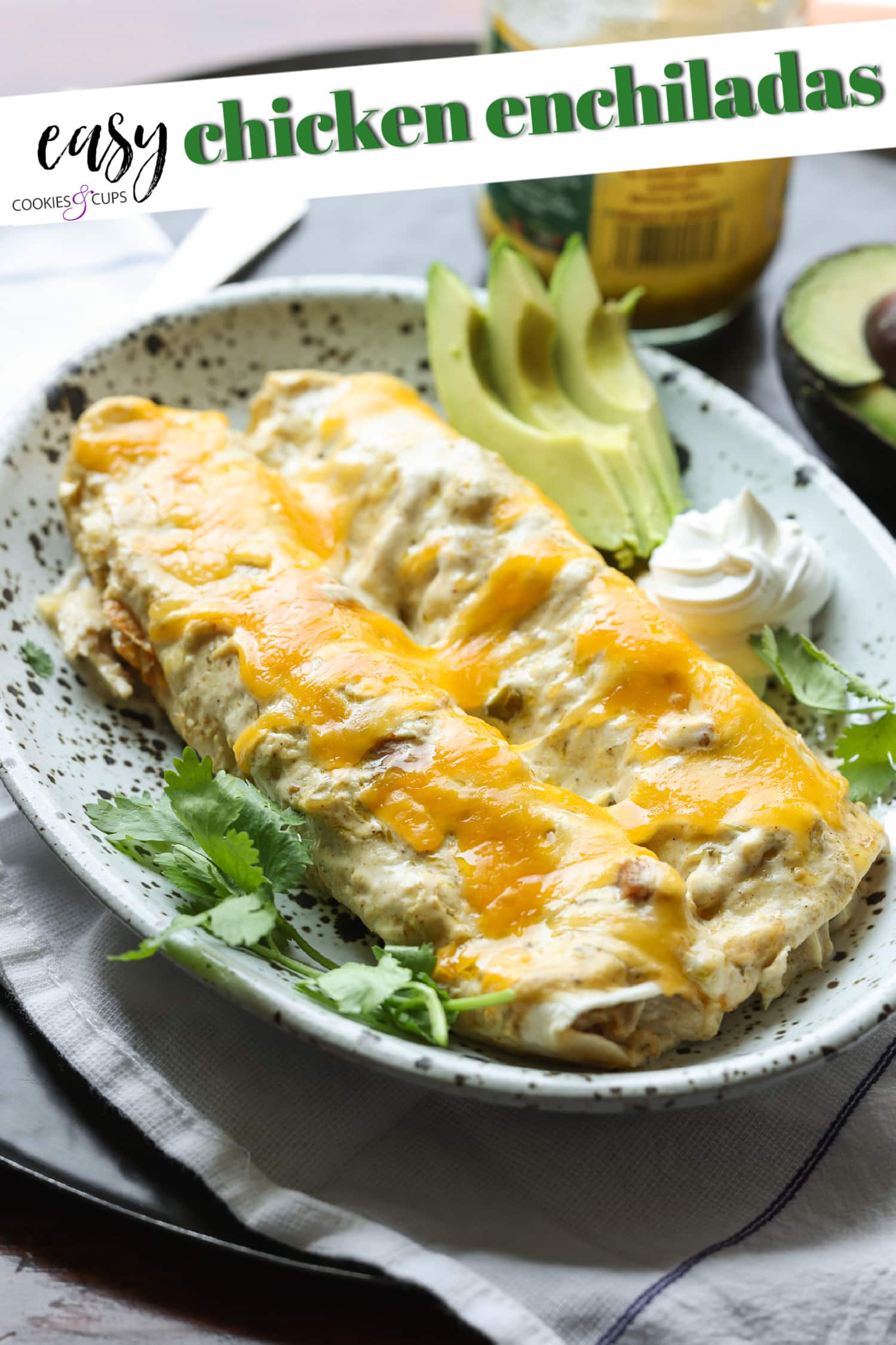 chicken enchiladas pinterest image