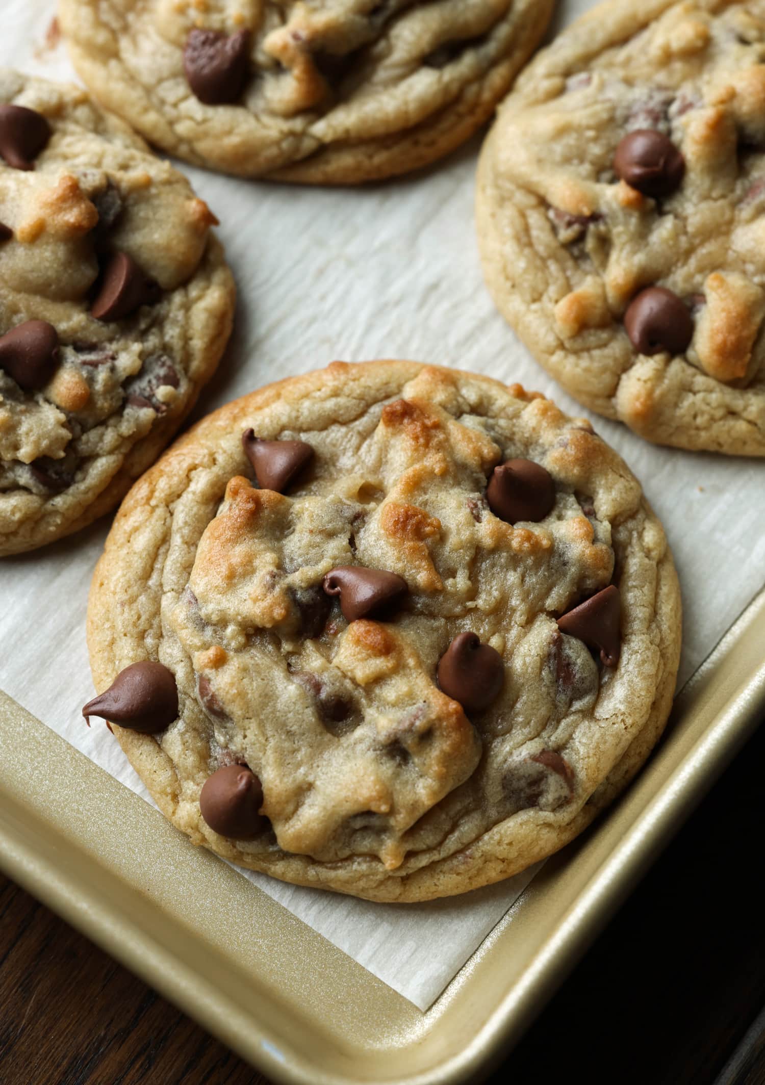 Copycat Crumbl Cookie with milk chocolate chips