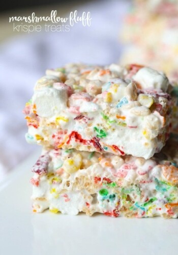 Marshmallow Fluff Krispies, stacked