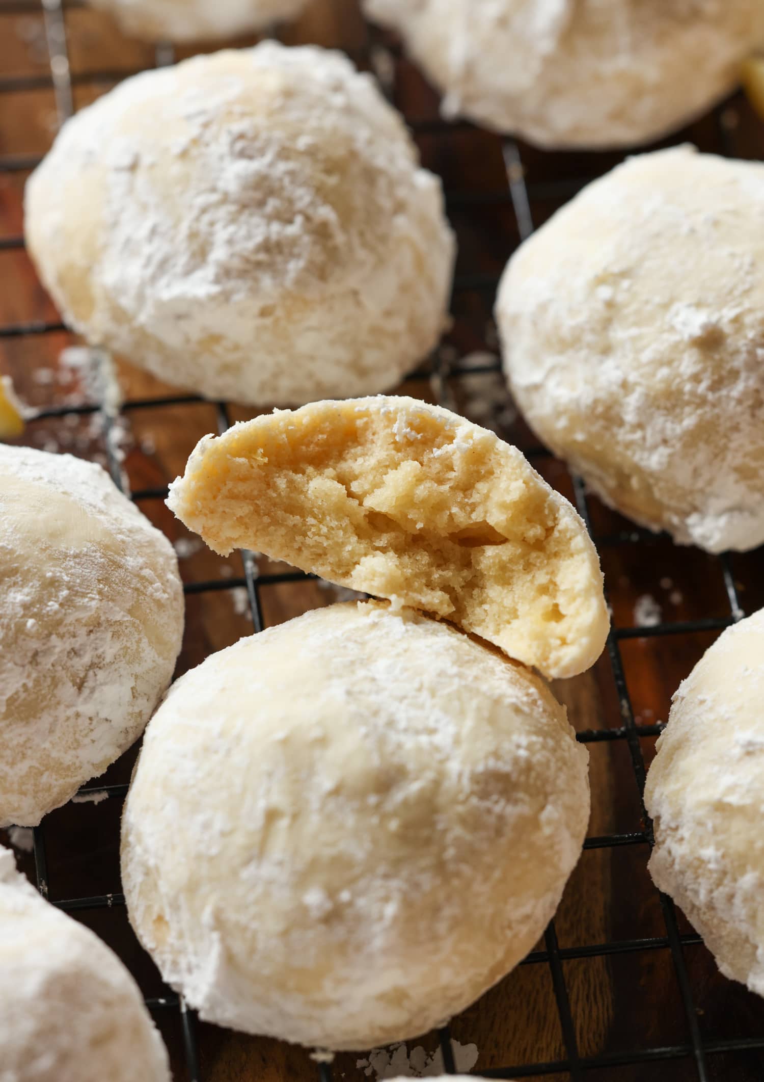 Lemon Cooler cookie broken in half to see the inside