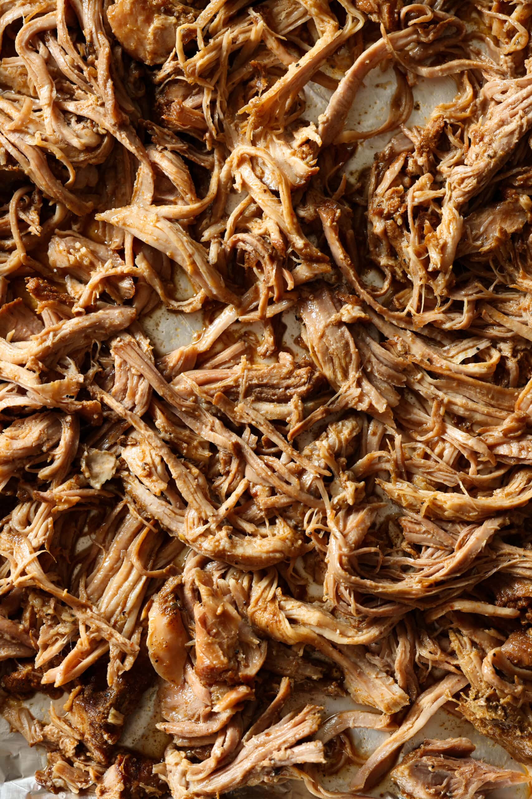 Crispy Pork Carnitas in a baking sheet