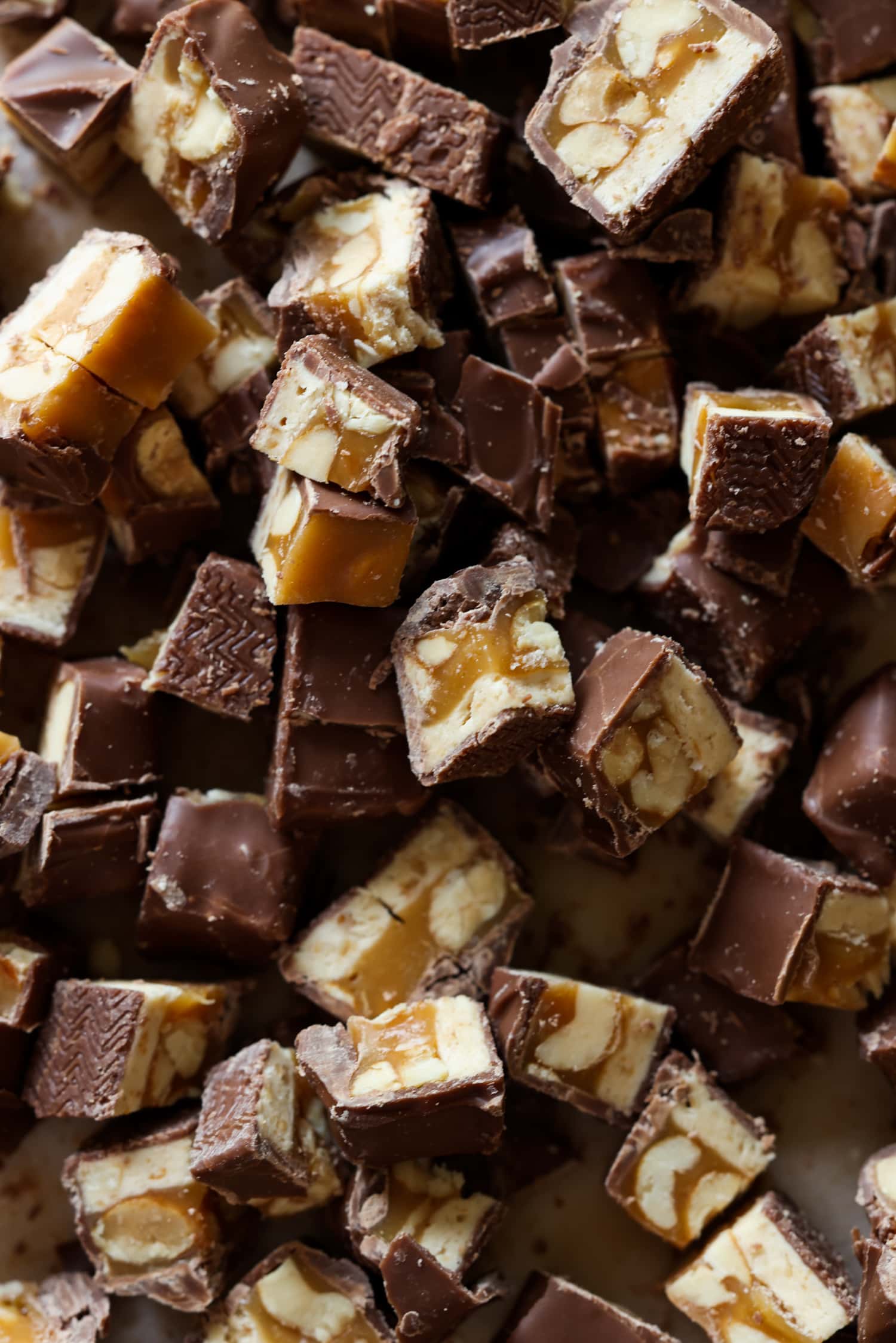 chopped Snickers candy bars