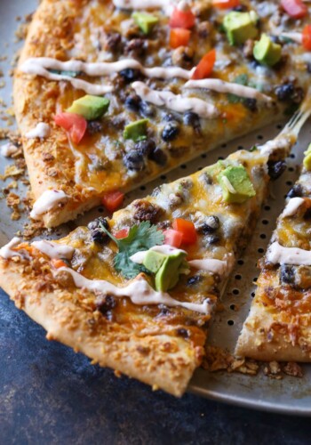 Taco Pizza with Chipotle Cream Sauce